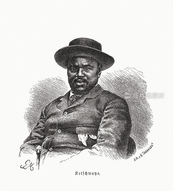 Cetshwayo kaMpande(约1826-1884)，祖鲁王国国王，木刻，1891年